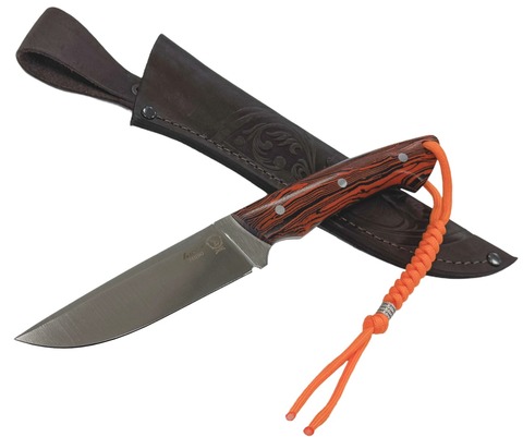 Нож Охотник, Bohler N690, рукоять микарта, оранжевый