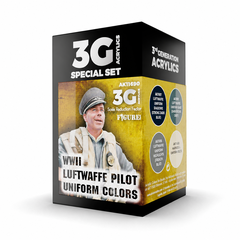 Набор красок AK interactive WWII Luftwaffe Pilot Uniform Colors 3G, 4 краски