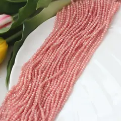 Цирконий кубический (фианит) граненый, сочный персик, 3 мм нить, К251