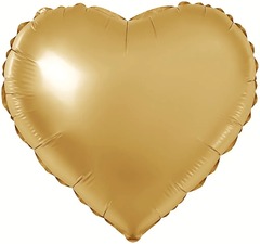 Шар К 10''/25 см, Мини-сердце, Сатин, Золото, 5 шт.