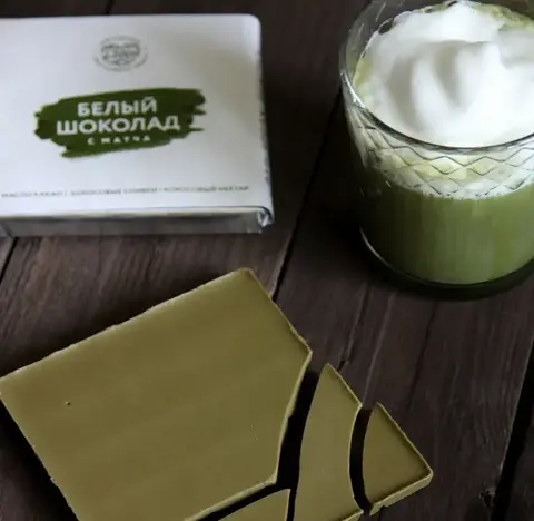 3 шт. в наборе. Белый шоколад на кокосовых сливках с чаем матча