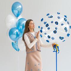 Сет гелиевых шаров Цветочное облако
