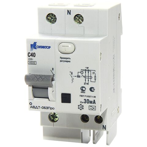АВДТ Контактор (Legrand) АД-063Про, 2Р, 40А, Idn-300mA, тип А