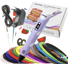 3D ручка Myriwell_RP100B (ABS 150м + трафареты) сиреневый.