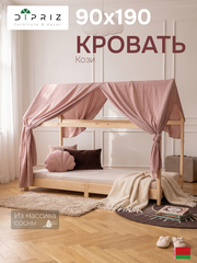 Кровать домик Кози 90х190 из массива сосны