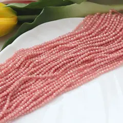 Цирконий кубический (фианит) граненый, сочный персик, 3 мм нить, К251