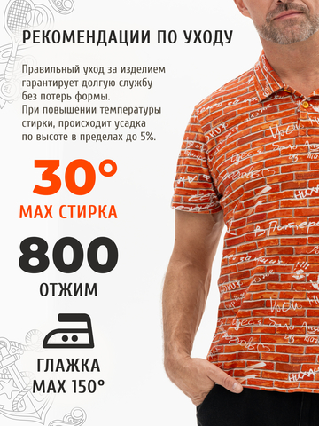 Поло «Кирпичная стена» мужское
