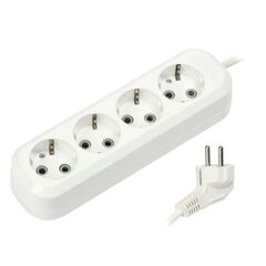 Удлинитель бытовой 4 гн, 5 м, ПВС, 3х1 мм2, с/з, Smartbuy, SBE-16-4-05-Z