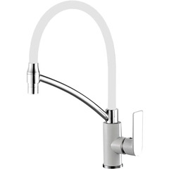 Смеситель для кухни HAIBA HB 72505 гибкий излив белый/хром