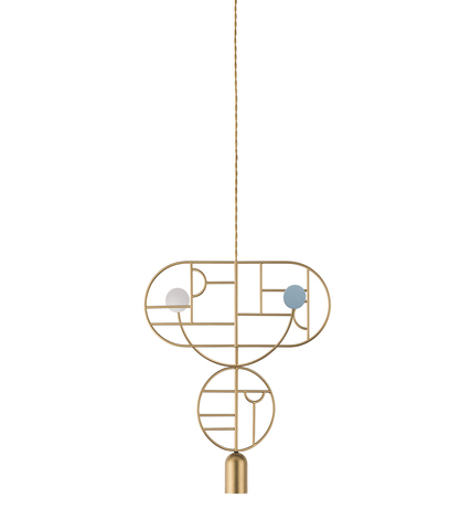 Фото: Подвесной светильник NOMON HOME WOODEN DOTS, CONF. 8, GOLD/COLOR - основной вид