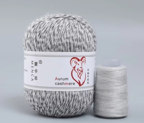 Пряжа Aurum Cashmere 961 серо-белое мулине