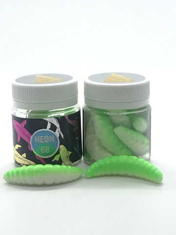NEON 68 Maggot 46мм (6 шт ) СЫР цвет БЕЛЫЙ/ЗЕЛЁНЫЙ продажа от 2 шт.