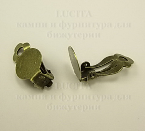 Основы для клипс с площадкой 12 мм, 18х12 мм (цвет - античная бронза), пара ()