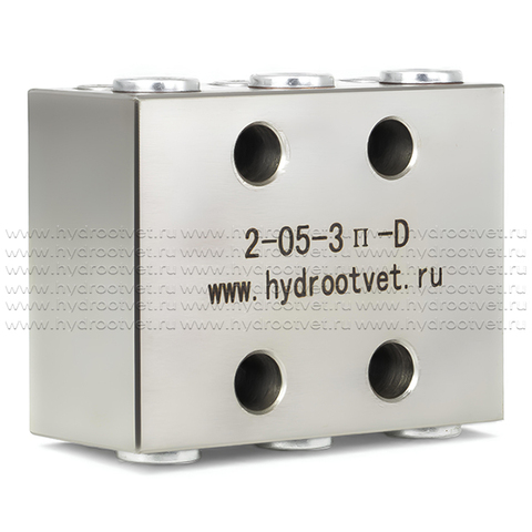 Фото 2-05-3П-D (5ccm/str) - Питатель модульного исполнения для двухлинейных смазочных систем с рабочим давлением 200 бар, количество выходов 3, максимальная доза на выход 5 мл/цикл, без индикатора