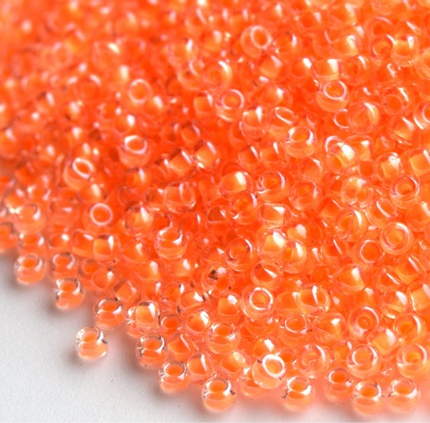 RR-4298 Бисер круглый Миюки 11/0 Оранжевый люминисцентный /Miyuki round 11/0 Luminous soft orange
