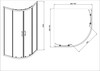 Aquatek AQ.RO.090.1GM AQ.RO.090.1GM Душевой уголок 1/4 круга, двери раздвижные 900x900x2000, профиль оружейная сталь, стекло прозрачное 6мм