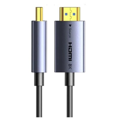 Кабель оптоволоконный UGREEN HD183 (55509) HDMI 8K Fiber Optic Cable Male Aluminum Shell, 40м темно-серый