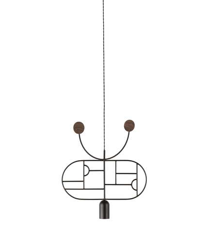 Фото: Подвесной светильник NOMON HOME WOODEN DOTS, CONF. 4, GRAPHITE/WALNUT - основной вид