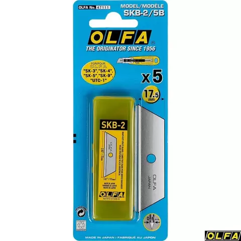 OLFA SK-4, 5 шт, 17.5 мм, из нержавеющей стали, трапециевидное лезвие (OL-SKB-2/5B)