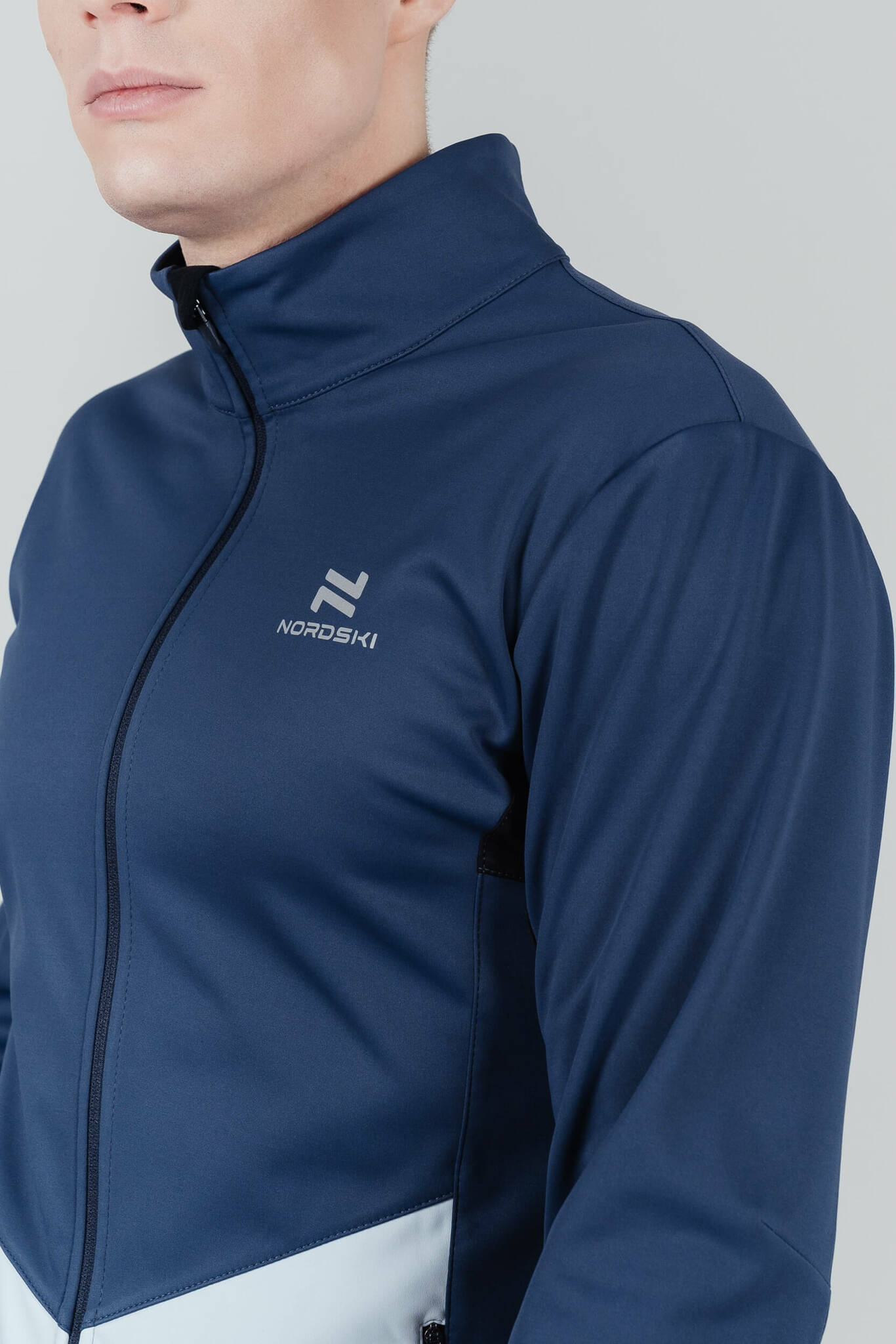 Мужская тренировочная лыжная куртка Nordski Pro blue-pearl blue - 10