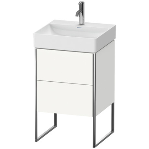 Duravit XSquare XS443902222 Тумба напольная под раковину # 235350, 2 ящика, 731x484x460мм, цвет White High Gloss
