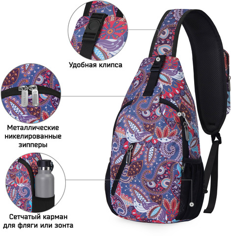 Картинка рюкзак однолямочный Nevo Rhino 8999-1-NW Ethnic style - 5