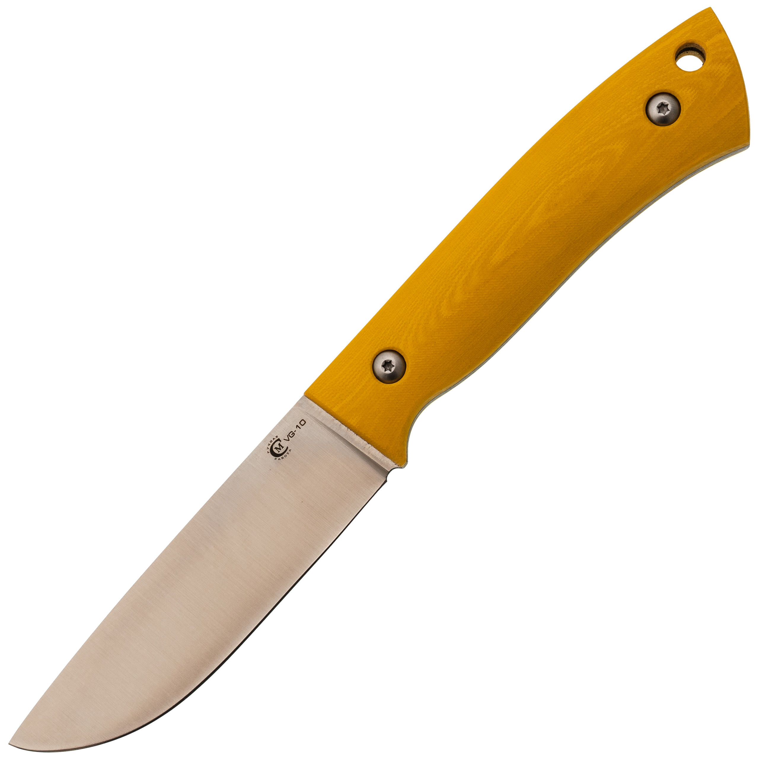 Охотничий нож Егерь, сталь VG-10, рукоять желтый G10