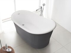 BelBagno BB32-CF36 Отдельностоящая акриловая ванна, встроенный слив, 167.6x90, цвет: серый фото