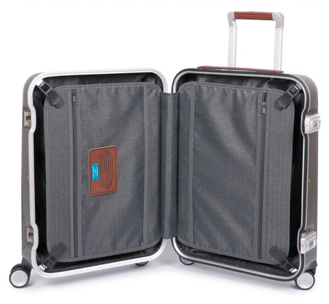 Чемодан Piquadro RELYGHT PLUS, чёрный/коричневый (BV5031PC2P/NCU)