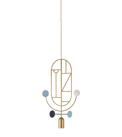 Фото: Подвесной светильник NOMON HOME WOODEN DOTS, CONF. 5, GOLD/COLOR - основной вид
