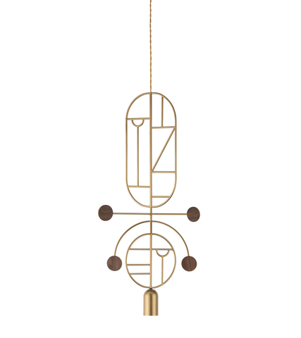 Фото: Подвесной светильник NOMON HOME WOODEN DOTS, CONF. 8, GOLD/WALNUT - основной вид
