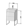Duravit XSquare XS443902222 Тумба напольная под раковину # 235350, 2 ящика, 731x484x460мм, цвет White High Gloss