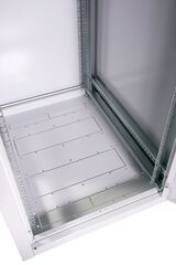 Шкаф телекоммуникационный напольный ЦМО ШТК-Э, IP20, 18U, 920х600х800 мм (ВхШхГ), дверь: стекло, боковая панель: сплошная, разборный, цвет: серый