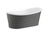 BelBagno BB32-CF36 Отдельностоящая акриловая ванна, встроенный слив, 167.6x90, цвет: серый