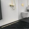 Alcaplast APZ10BLACK-550BRASS Водоотводящий желоб с порогами для перфорированной решетки, черный-брасс