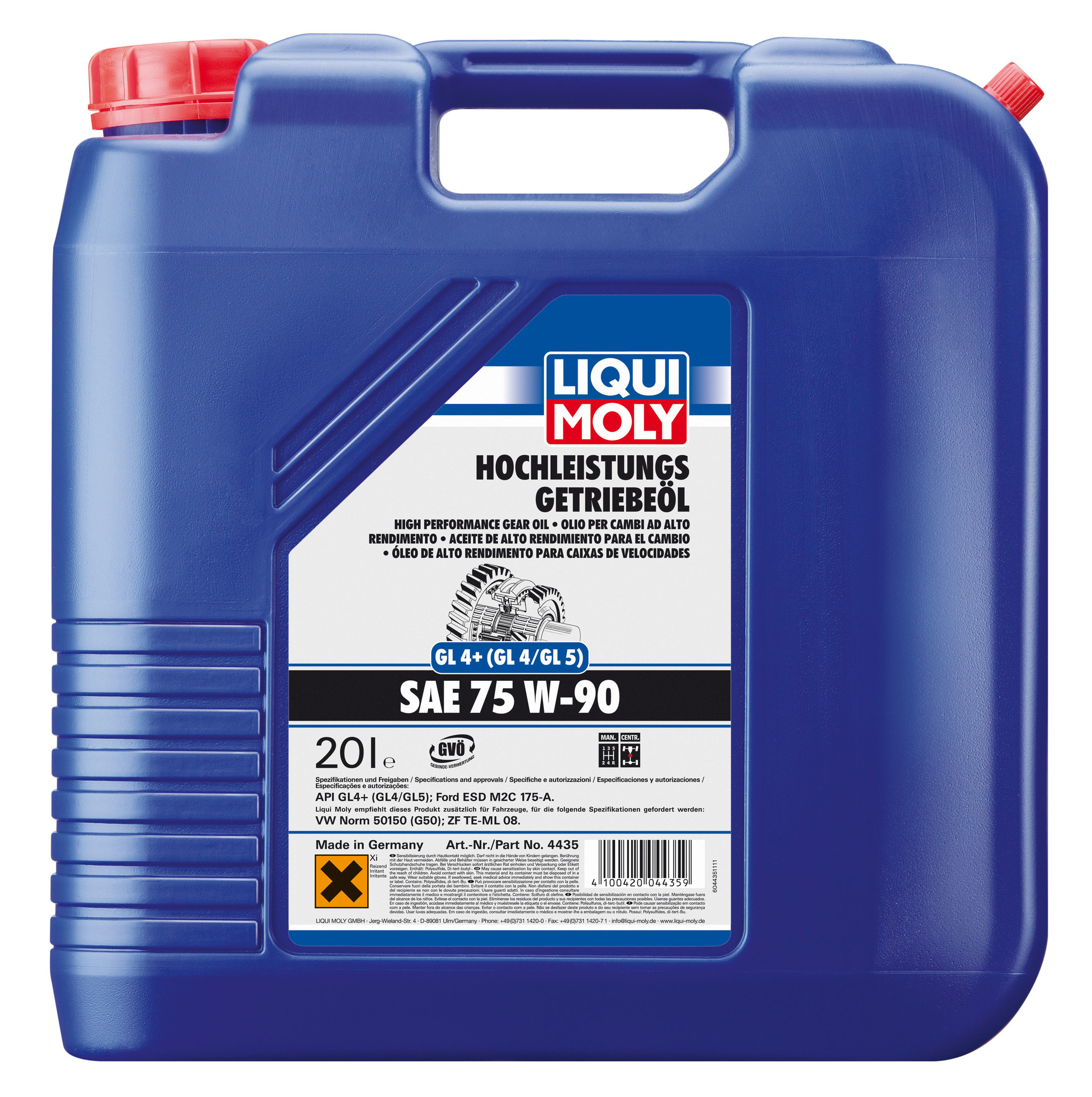 Масло трансмиссионное Liqui Moly Hochleistungs Getriebeoil 75W90 GL4+ синтетическое  20л