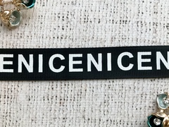 Лента репсовая "NICE", ш. 0,6 см, чёрный/белый