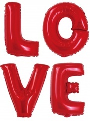 Шар К Надпись, Love, Красный, 32