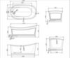 BelBagno BB32-CF36 Отдельностоящая акриловая ванна, встроенный слив, 167.6x90, цвет: серый