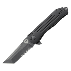 Фото Складной нож CRKT R2102K Ruger® Knives 2-Stage™ With Veff Serrations™, сталь 8Cr13MOV Blackwashed Combo Blade, рукоять алюминий/сталь