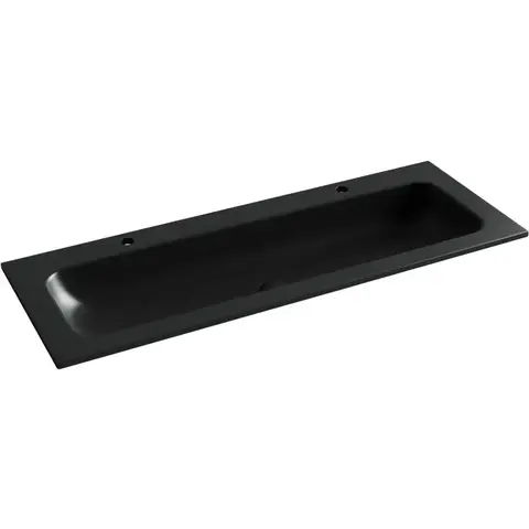 Ceramica Nova Grace CN7016MB Раковина накладная с двумя отверстиями под смеситель, 121x45.7, цвет: черный матовый