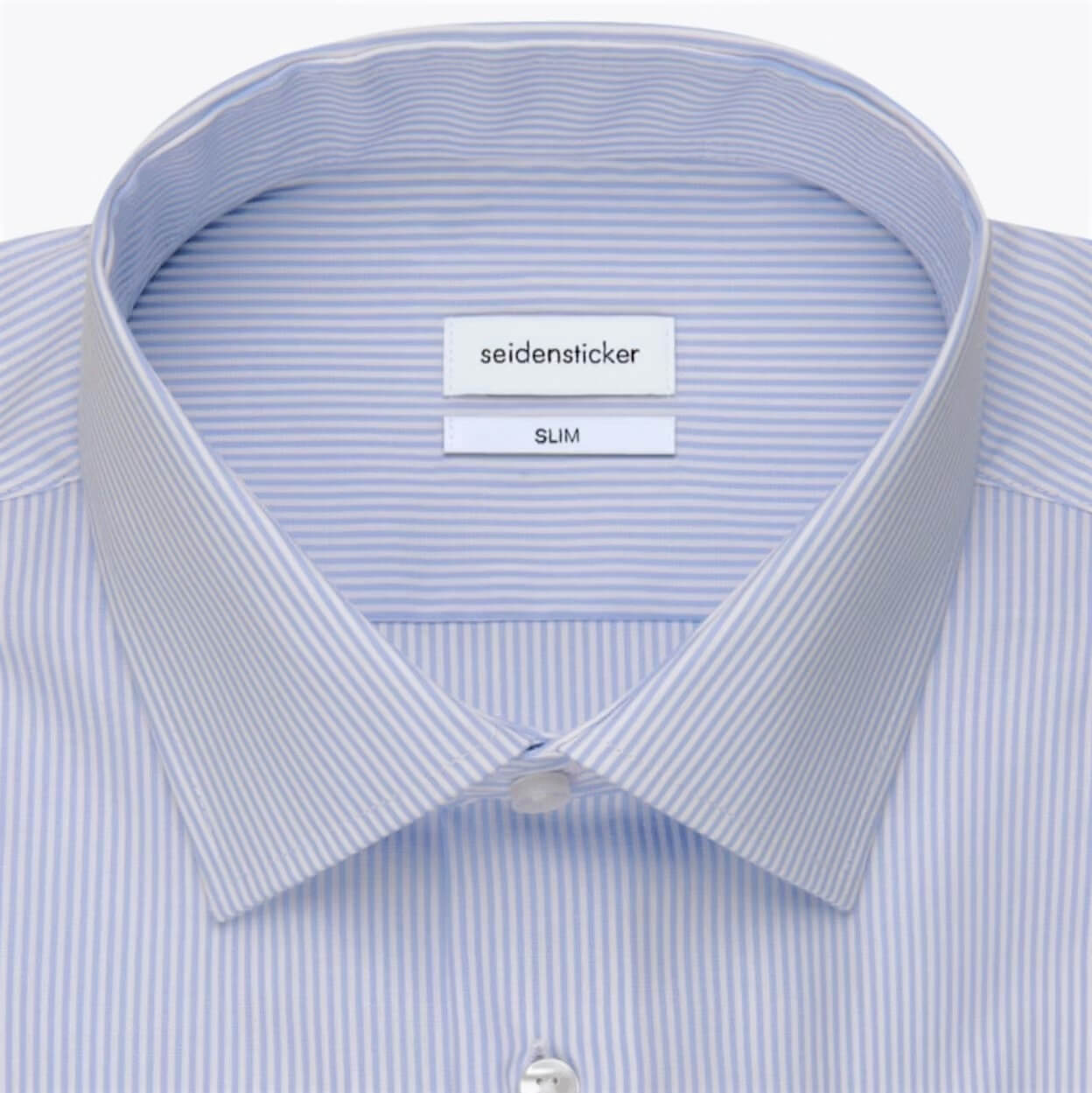 Сорочка мужская Seidensticker Slim Fit 01.693640-11 в полоску голубая