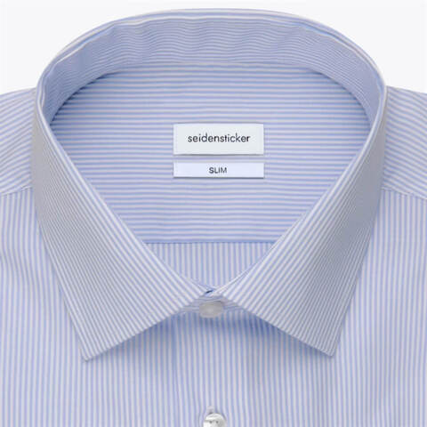 Сорочка мужская Seidensticker Slim Fit 01.693640-11 в полоску голубая