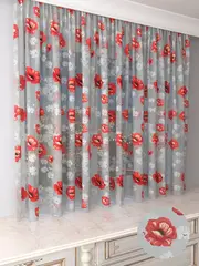 Тюль на кухню короткая 180х280 см