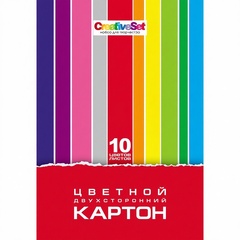 Набор картона цветного А4 10цв 10л 