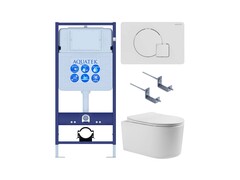 Aquatek SET Aquatek МИЯ Т-066 4в1 SET Aquatek МИЯ Т-066 4в1(рама Aquatek Standard INS-0000012+крепёж KKI-0000002 +кнопка KDI-0000066 +унитаз МИЯ AQ2004T-00 с тонким сиденьем soft-close фото