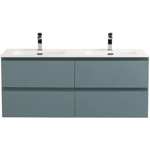 BelBagno KRAFT-1200-4C-SO-AO База под раковину подвесная с фрезерованными ручками по всей длине фасада с чет-мя выкатн. ящ., Голубой Мат.,1200x455x500
