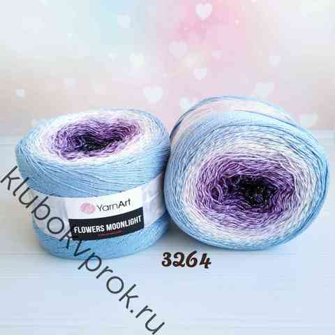 YARNART FLOWERS MOONLIGHT 3264, Фиолетовый/белый/голубой