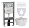 Ceramica Nova CN3007_1002W_1000 Комплект: Подвесной унитаз + Шумоизоляционная панель для инсталляции + Система инсталляции для унитазов с кнопкой смыва