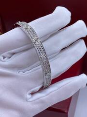 Браслет LOVE с отверткой в обсыпке из цирконов, в люксовом качестве yellow/white VGOLD
